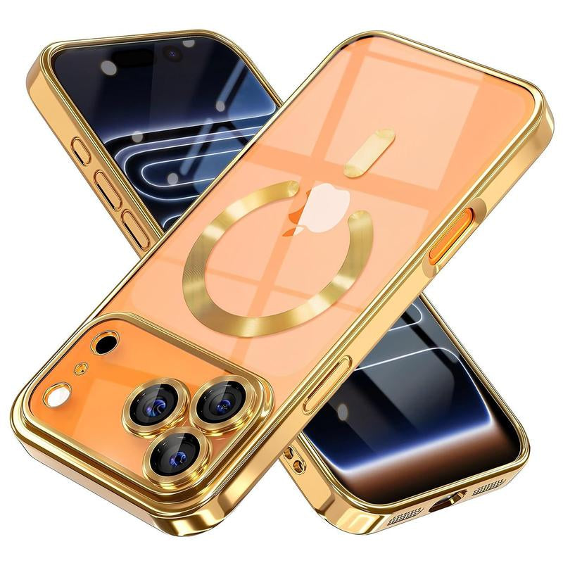 For Iphone 17 16 15 14 13 Pro Max Clear Case Magnetic Mag Safe Cover Shockproof Protector TPU Silicone Transparent Wireless Iphone 16 plus Cases Cutephonecases - Smartphone