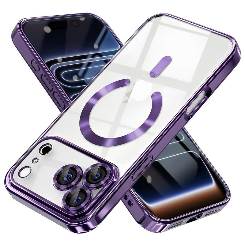 For Iphone 17 16 15 14 13 Pro Max Clear Case Magnetic Mag Safe Cover Shockproof Protector TPU Silicone Transparent Wireless Iphone 16 plus Cases Cutephonecases - Smartphone